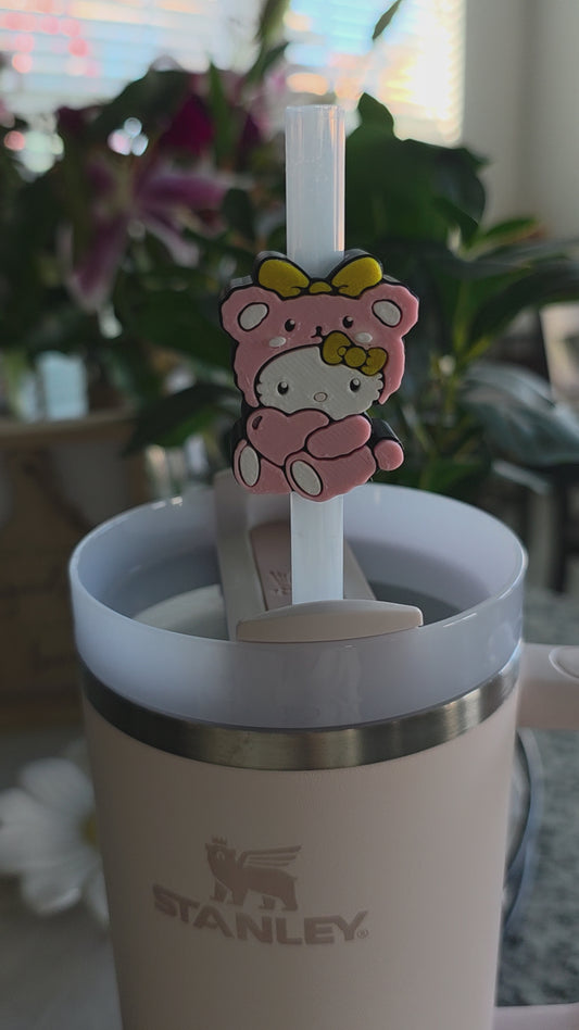 HK Bear 3D Straw Toppers